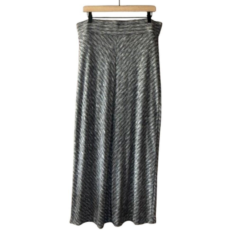 Women's L Lou & Grey Black and Gray Marbled Maxi Skirt